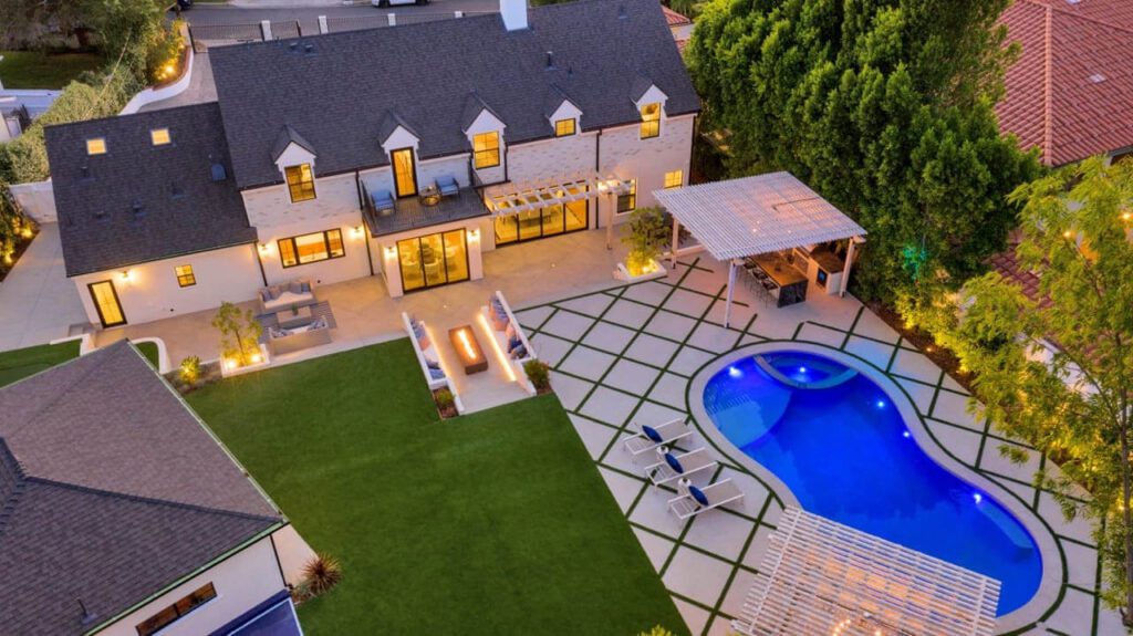 Aerial view of residential home.
